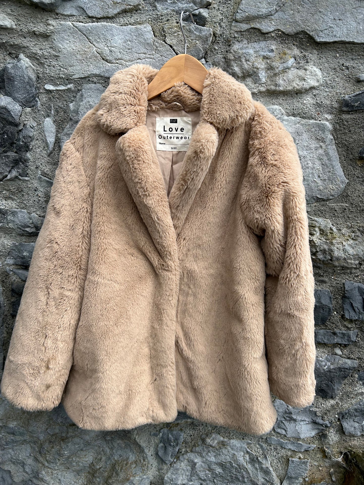 Beige faux fur coat  9-10y (134-140cm)