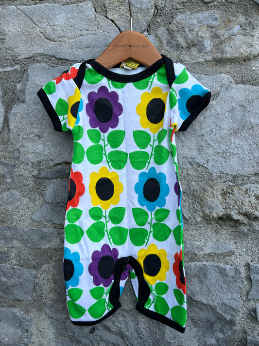 Big colourful flowers rompers  6m (68cm)