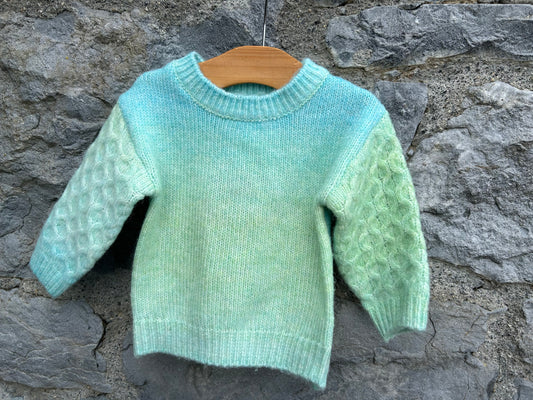 Green ombré jumper  6-9m (68-74cm)