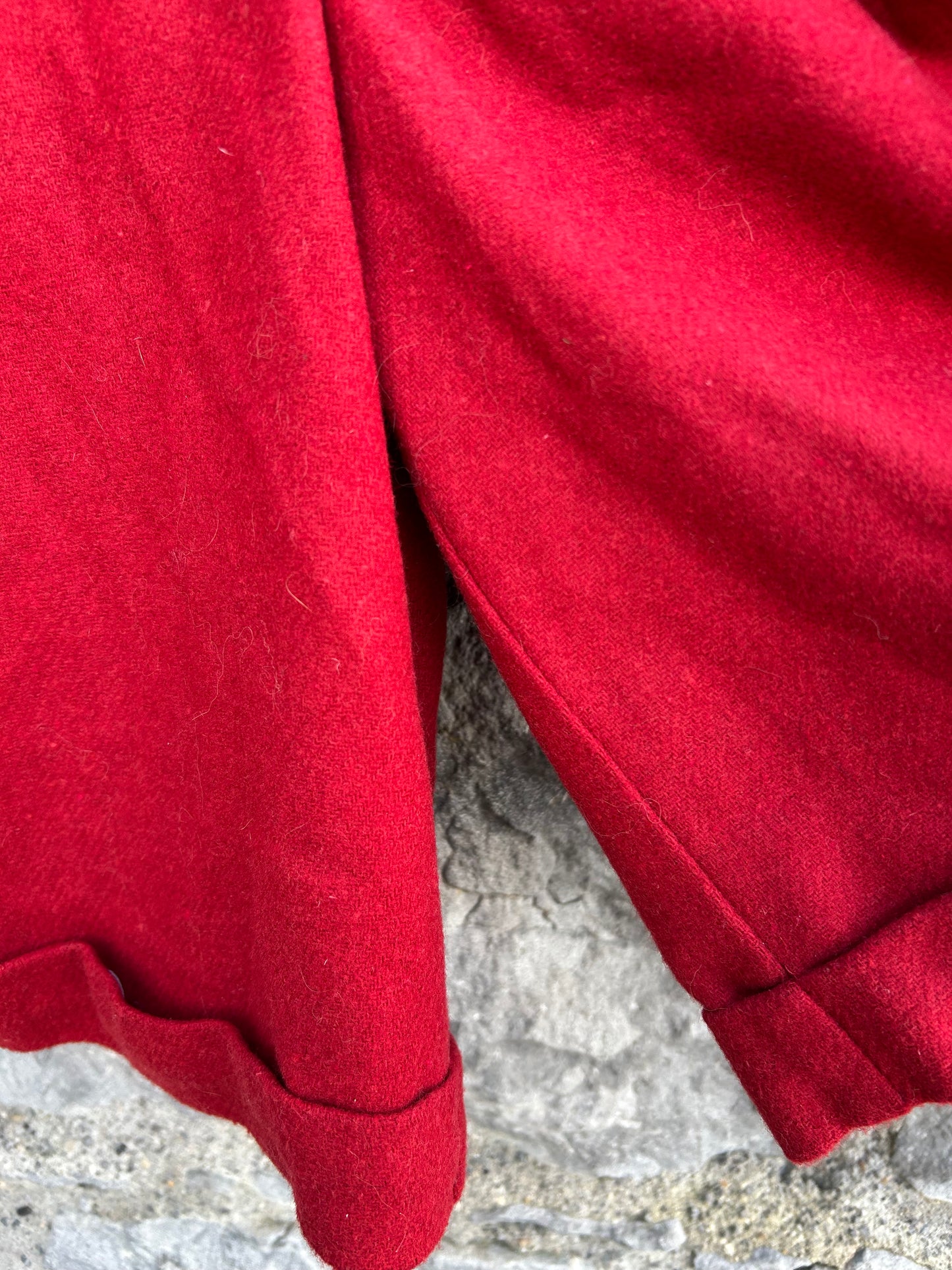 80s red woolly shorts uk 6
