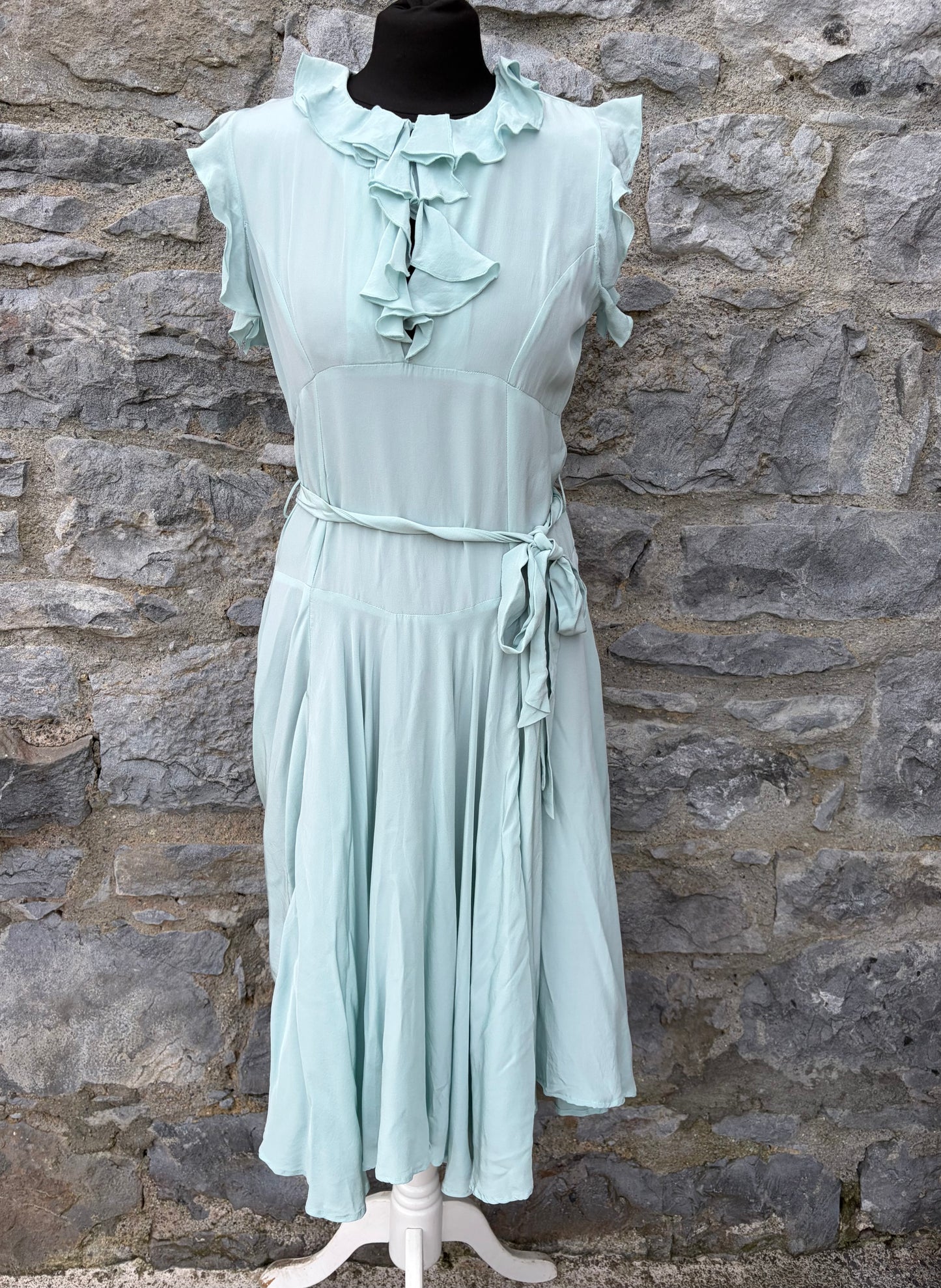 Mint silk dress uk 8-10