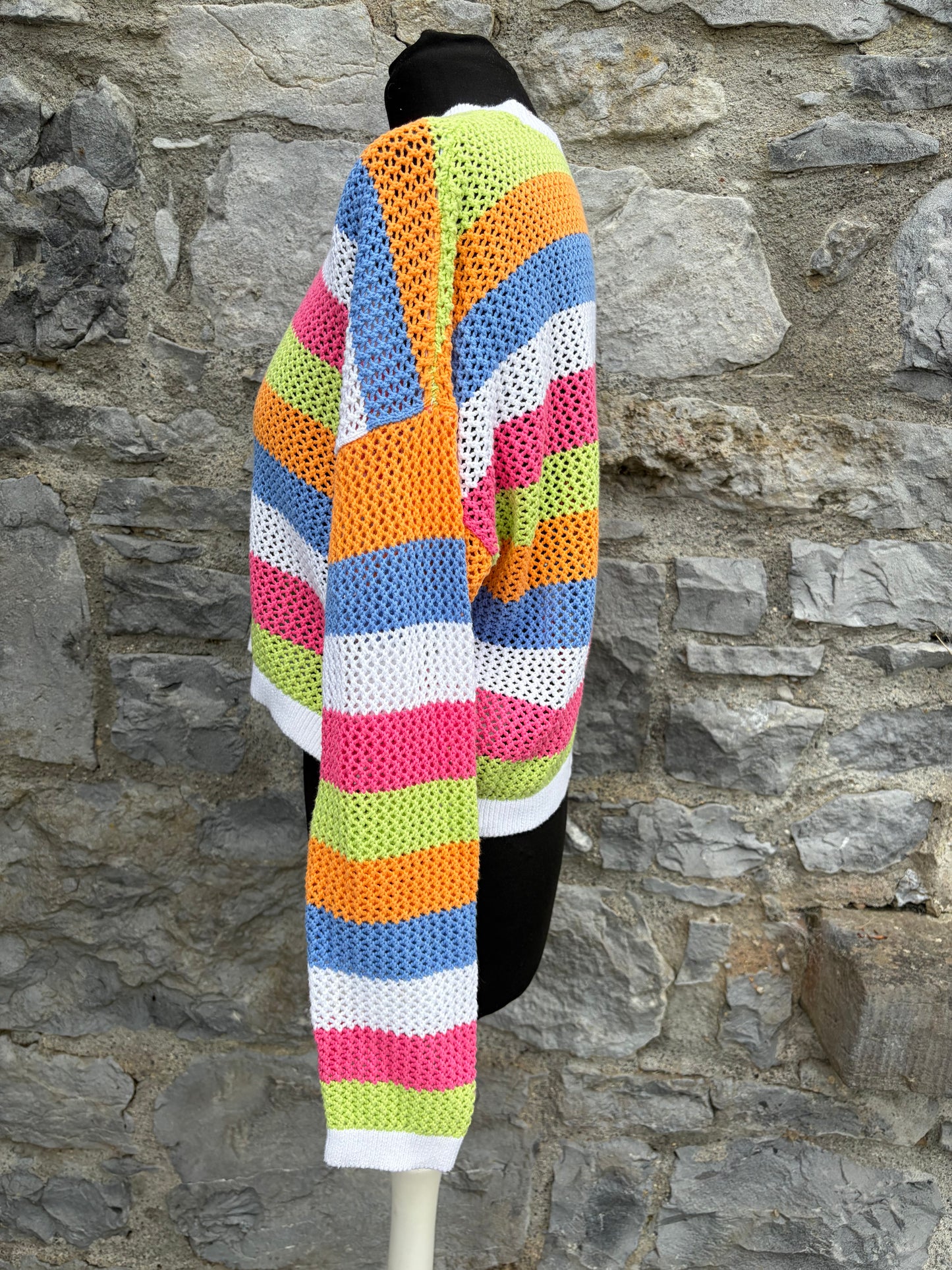 Colourful stripy cropped jumper uk 10-12