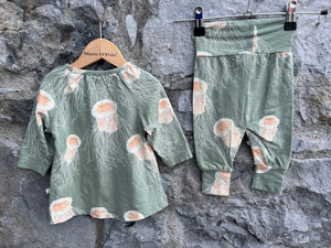 Jellyfish khaki top&pants   0-1m (50-56cm)