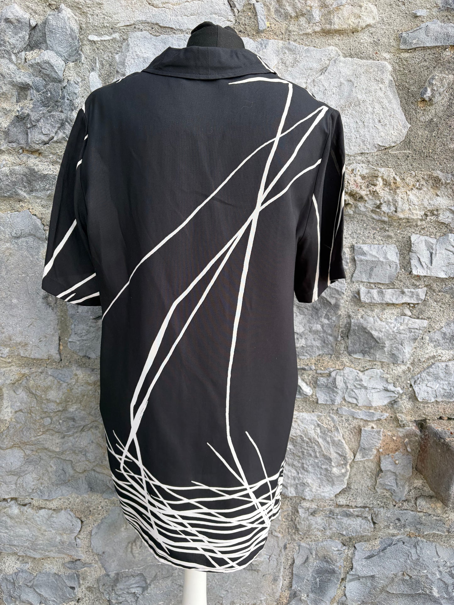 90s Black&white shirt uk 12