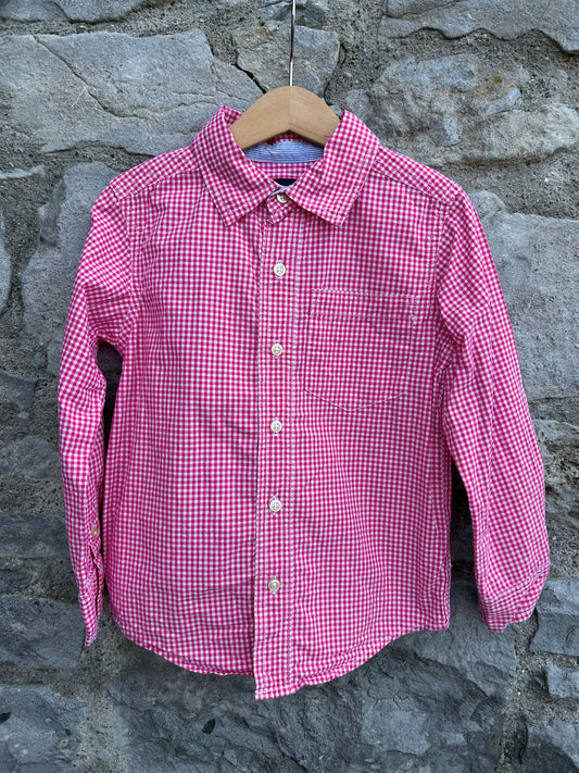 Pink check shirt  4y (104cm)