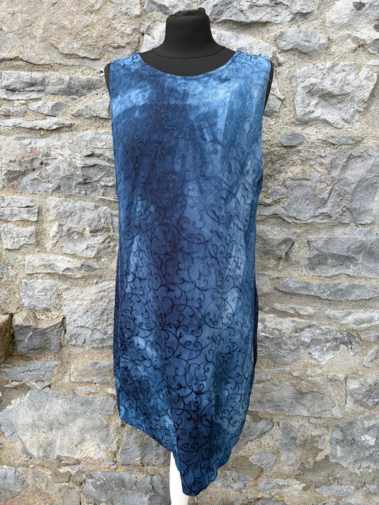 90s blue ombre tunic uk 10-12