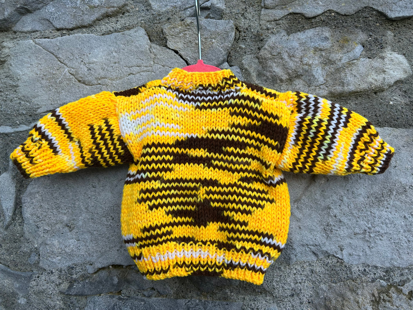 Yellow&brown melange cardigan  0-1m (50-56cm)