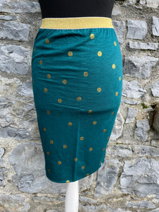 Teal gold dots skirt uk 6-8
