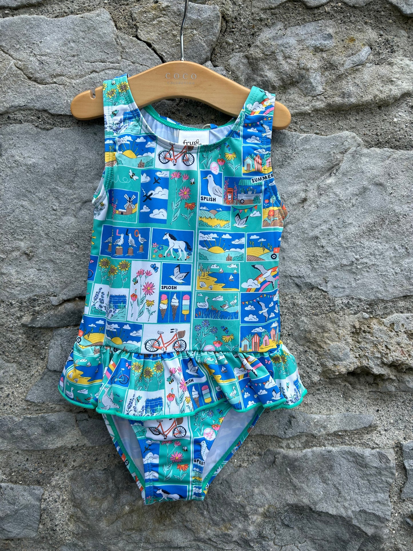 Summer patchwork swim suit  18-24m (86-92cm)