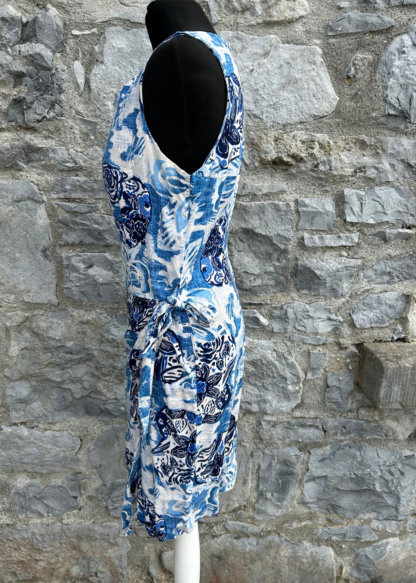 90s floral blue dress uk 12