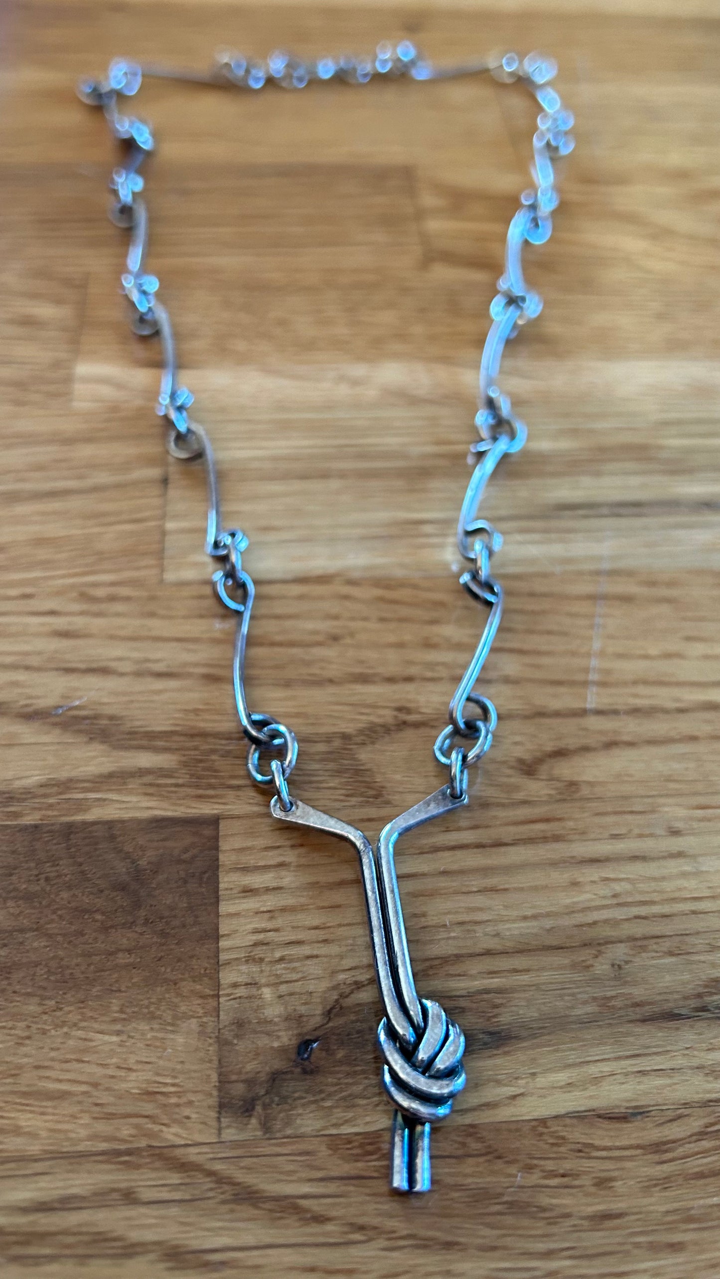 Abstract silver necklace