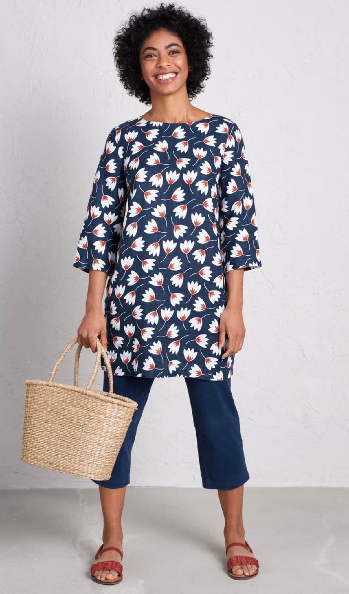 Sol Blaze floral navy tunic uk 14