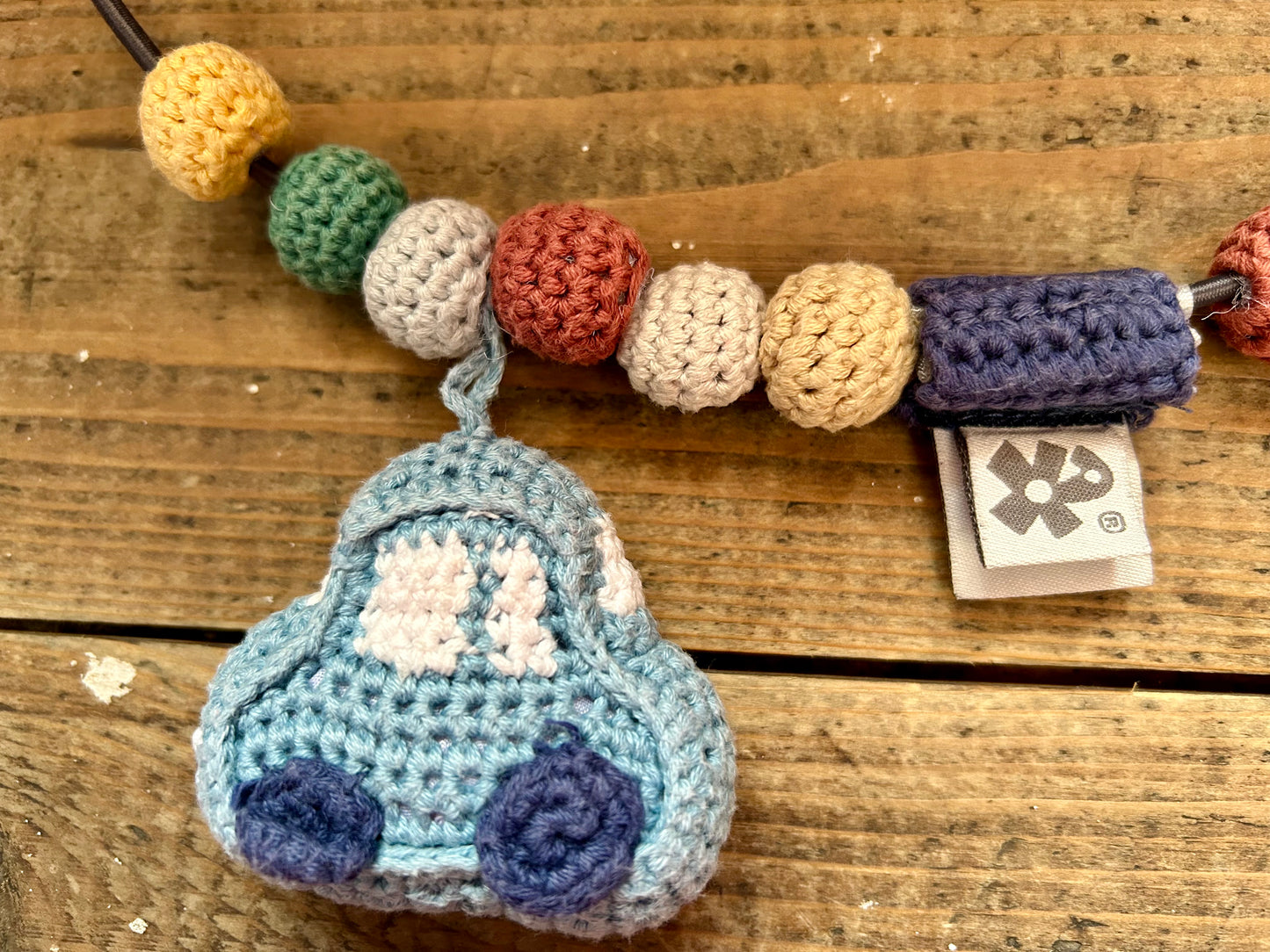 Cars crochet pram chain