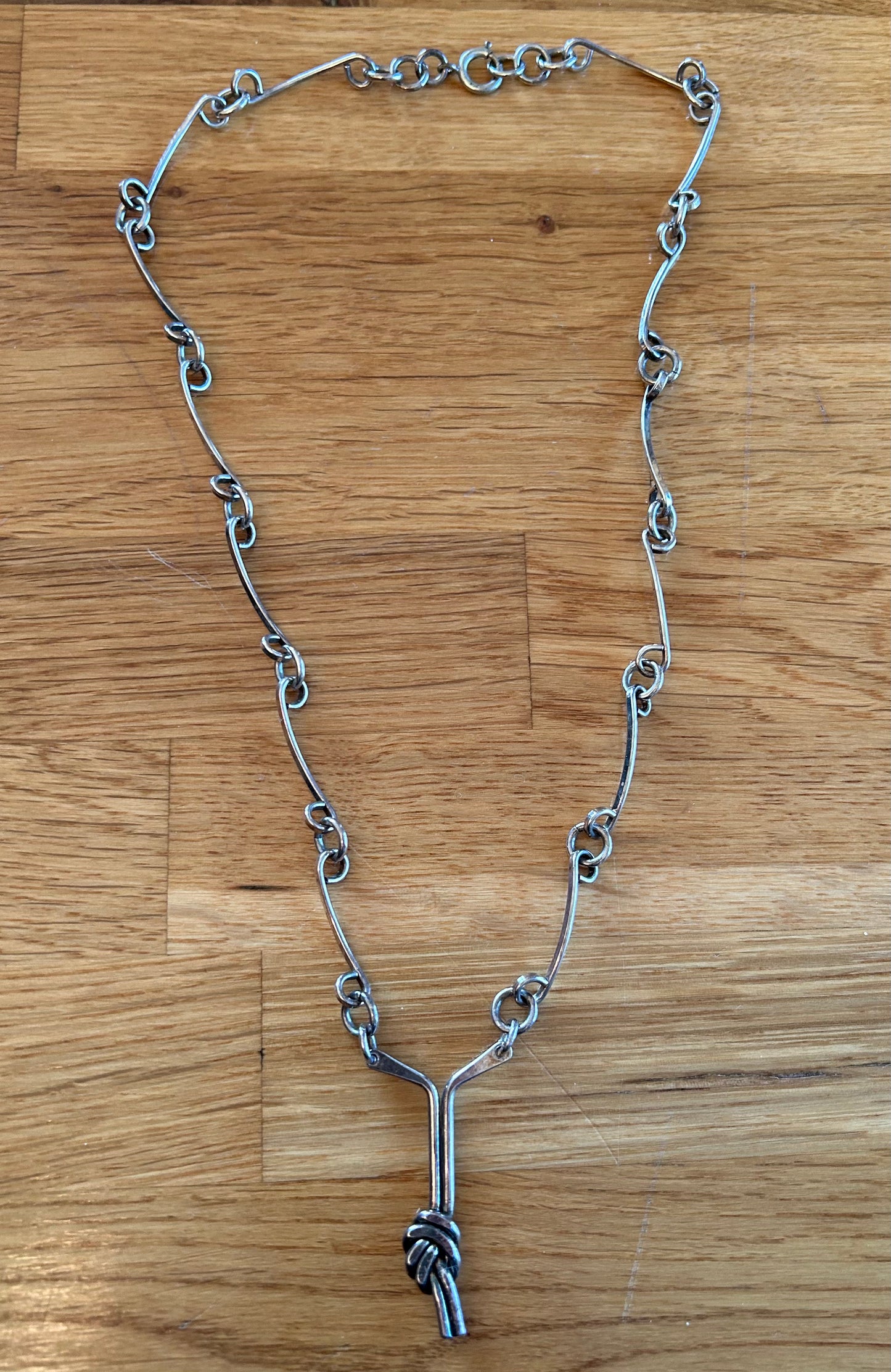 Abstract silver necklace