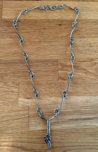 Abstract silver necklace