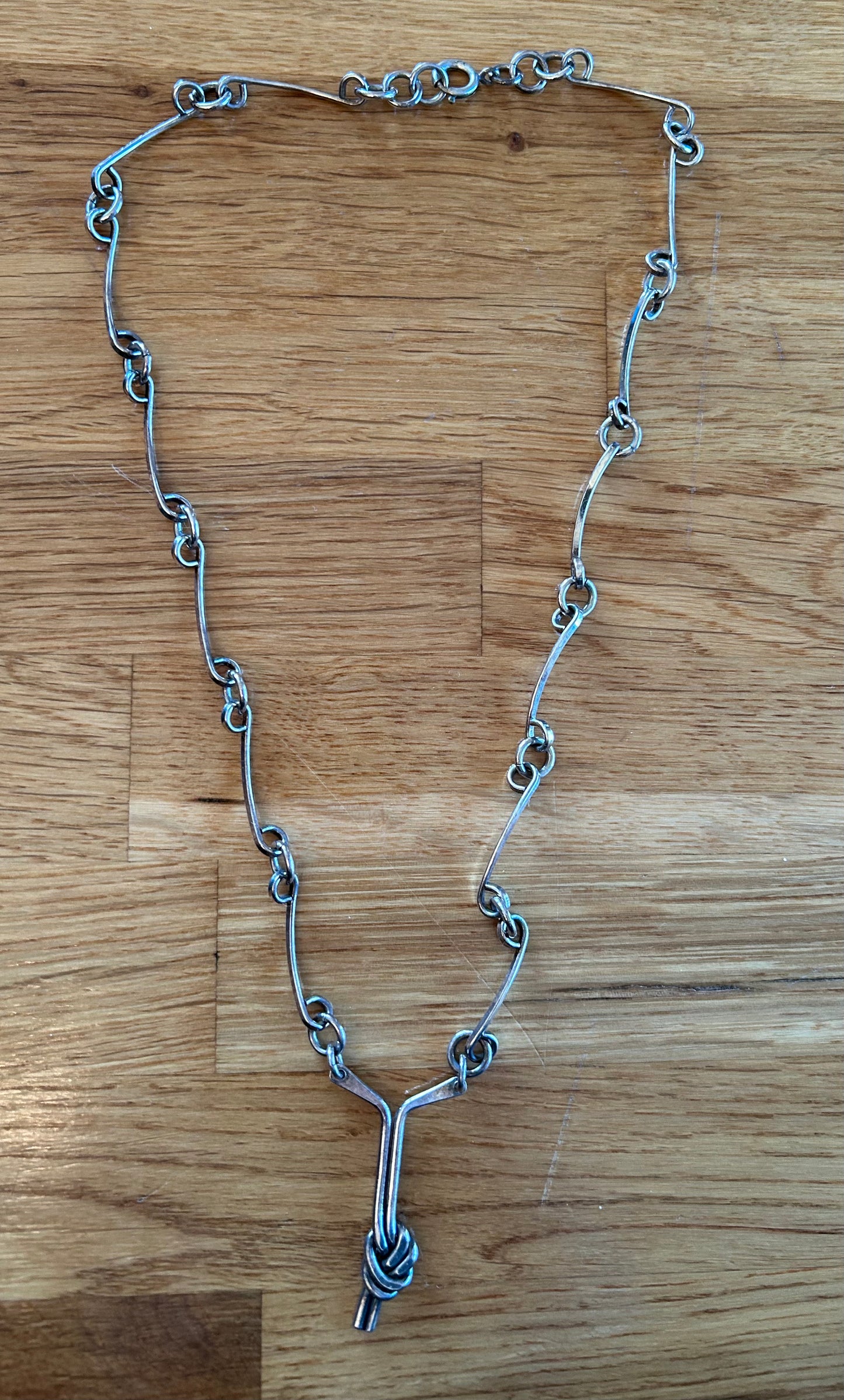 Abstract silver necklace