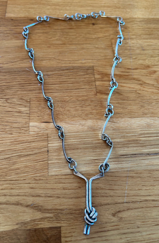 Abstract silver necklace