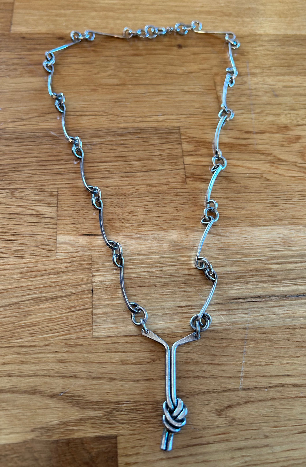 Abstract silver necklace