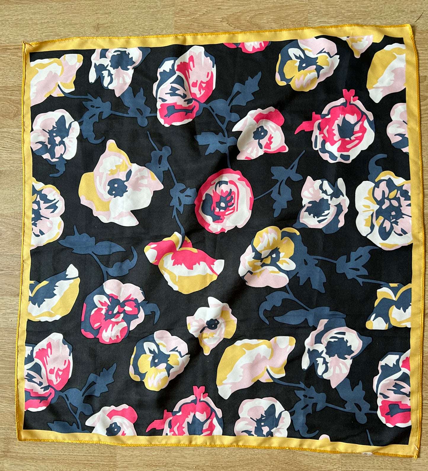 Pink&yellow floral scarf