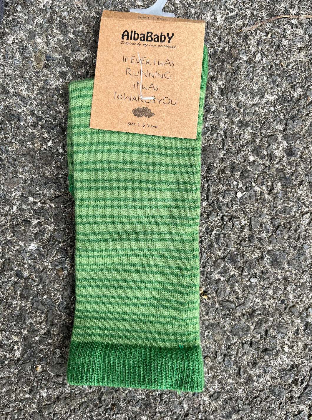 Green stripy socks  1-2y (80-92cm)