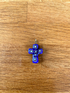 Blue cross pendant