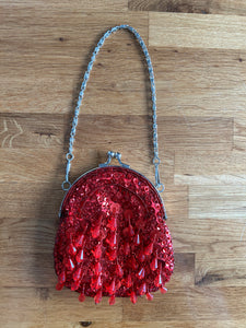 Red beaded purse