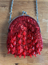 Load image into Gallery viewer, Red beaded purse

