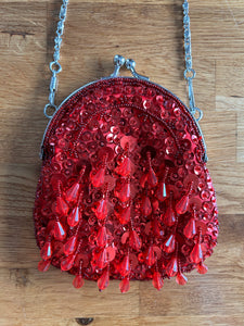 Red beaded purse