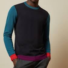 Charcoal color block jumper Small