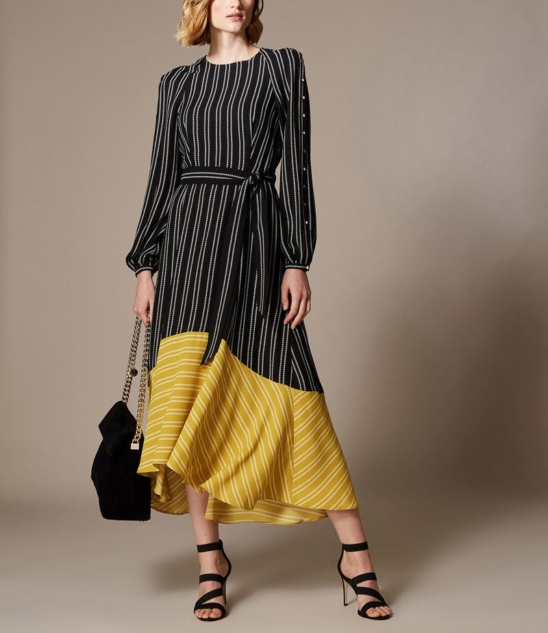 Contrast Hem black Dress uk 12