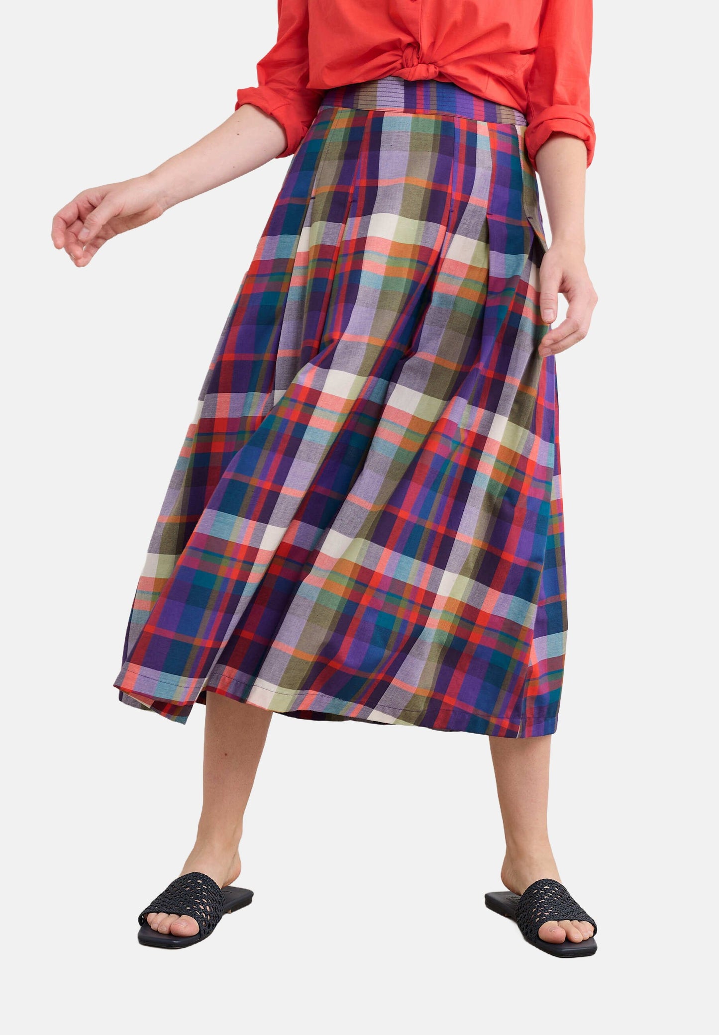 Multi-colored plaid jamboree Skirt uk 14