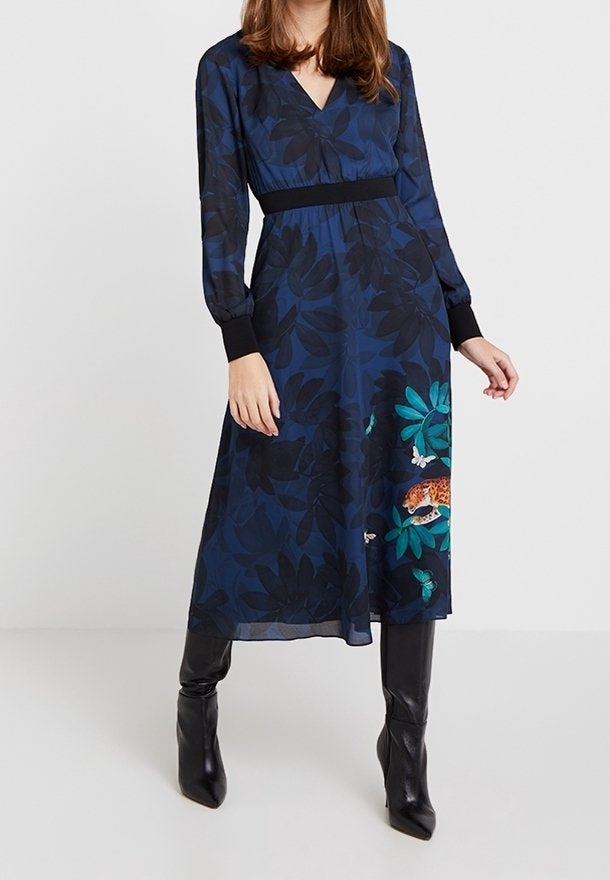 Emrall Houdini long-sleeve navy dress uk 14