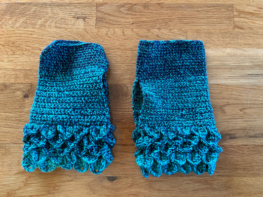 Blue handmade wrist warmer