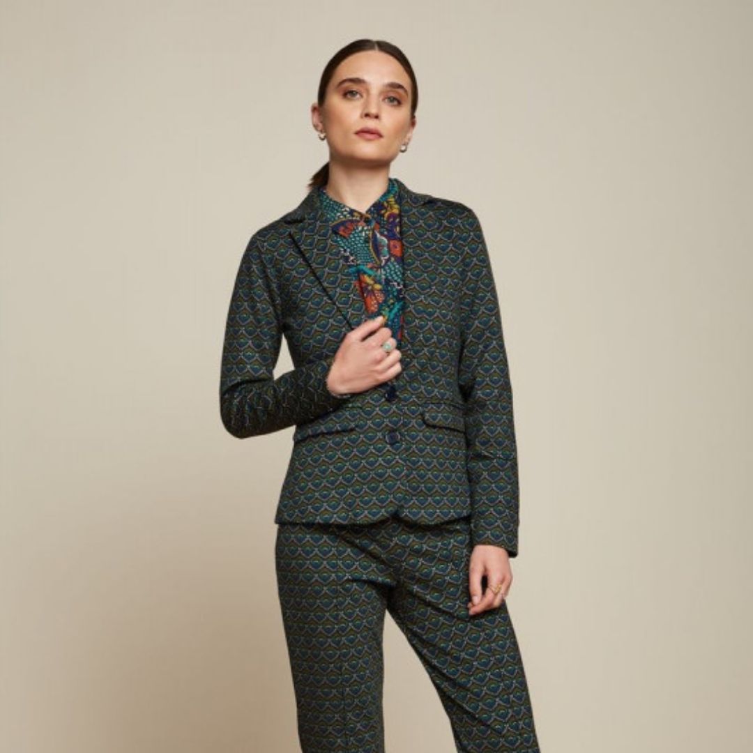 Daisy green geometric blazer uk 14-16