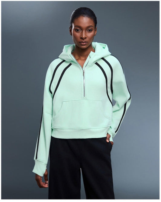 Aeroflow performance half zip green hoodie uk 12-14