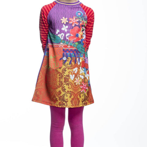 Colourful raglan dress 5-6y (110-116cm)