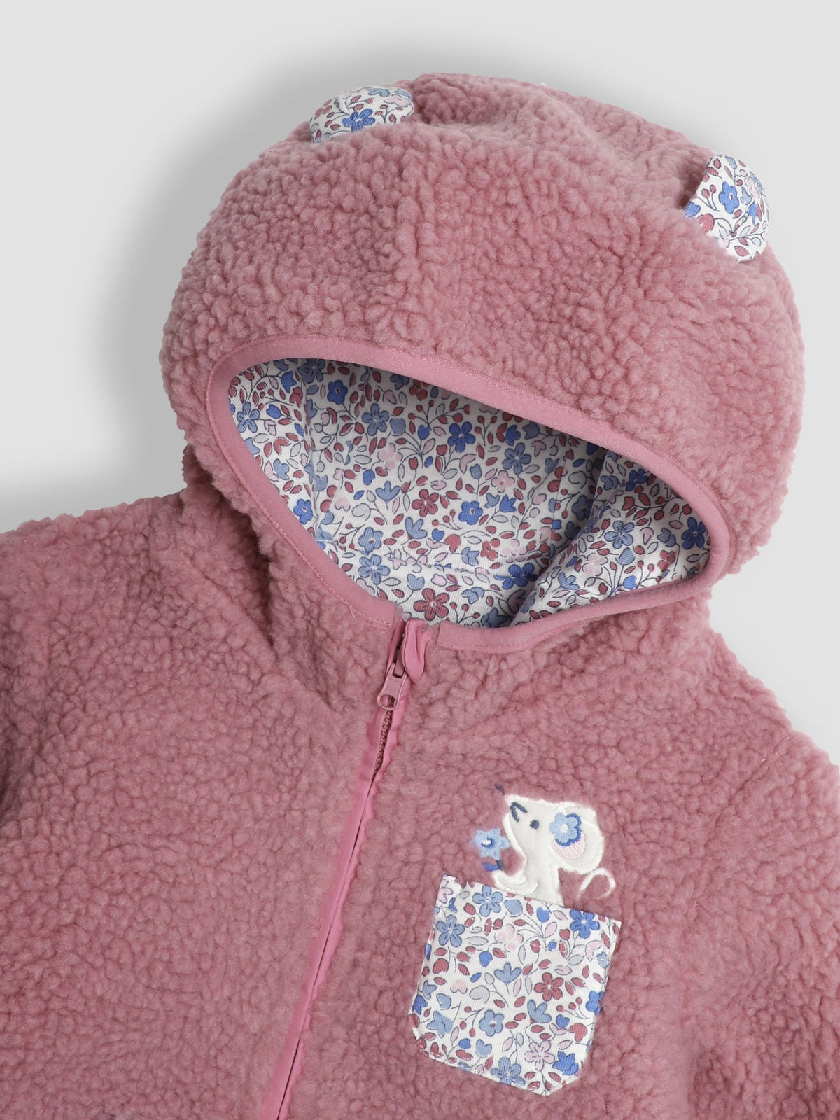 Pink Mouse Reversible Hooded Teddy Fleece 6-12m (68-80cm)
