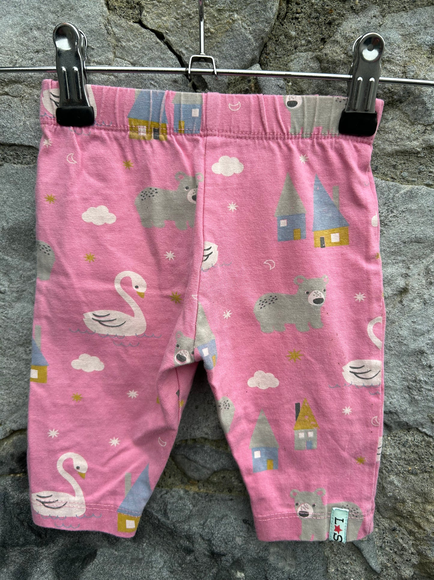 Animals pink leggings  0-3m (56-62cm)