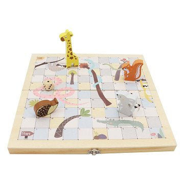 Wooden snake and ladders game