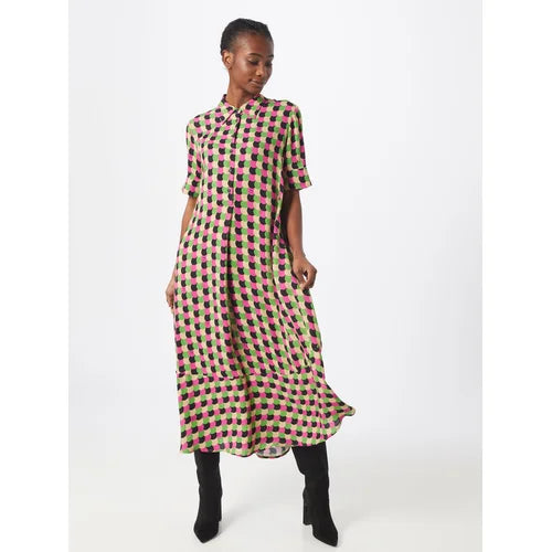 Multicoloured polka dot shirt dress uk 14