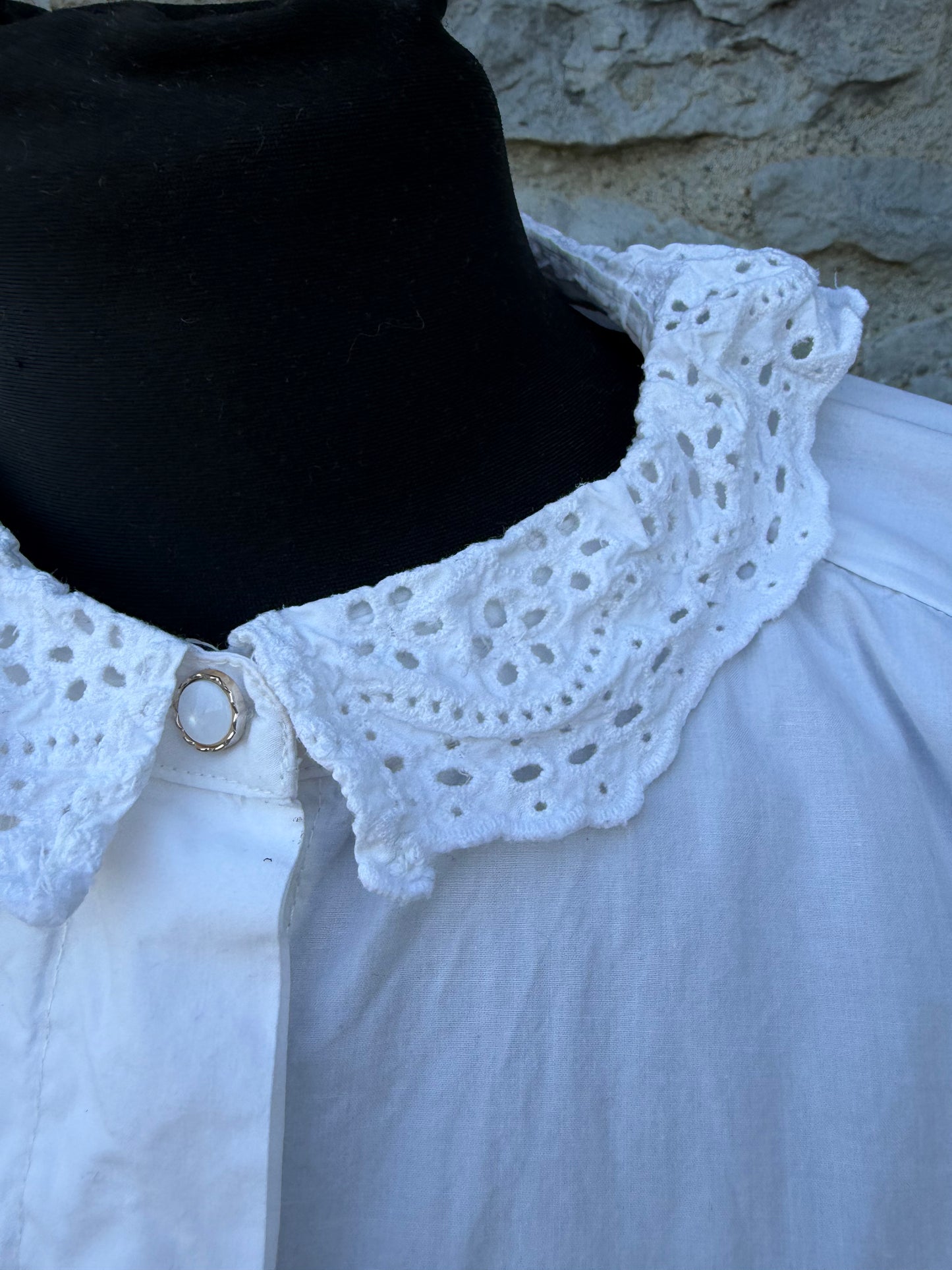 90s white folk shirt uk 12