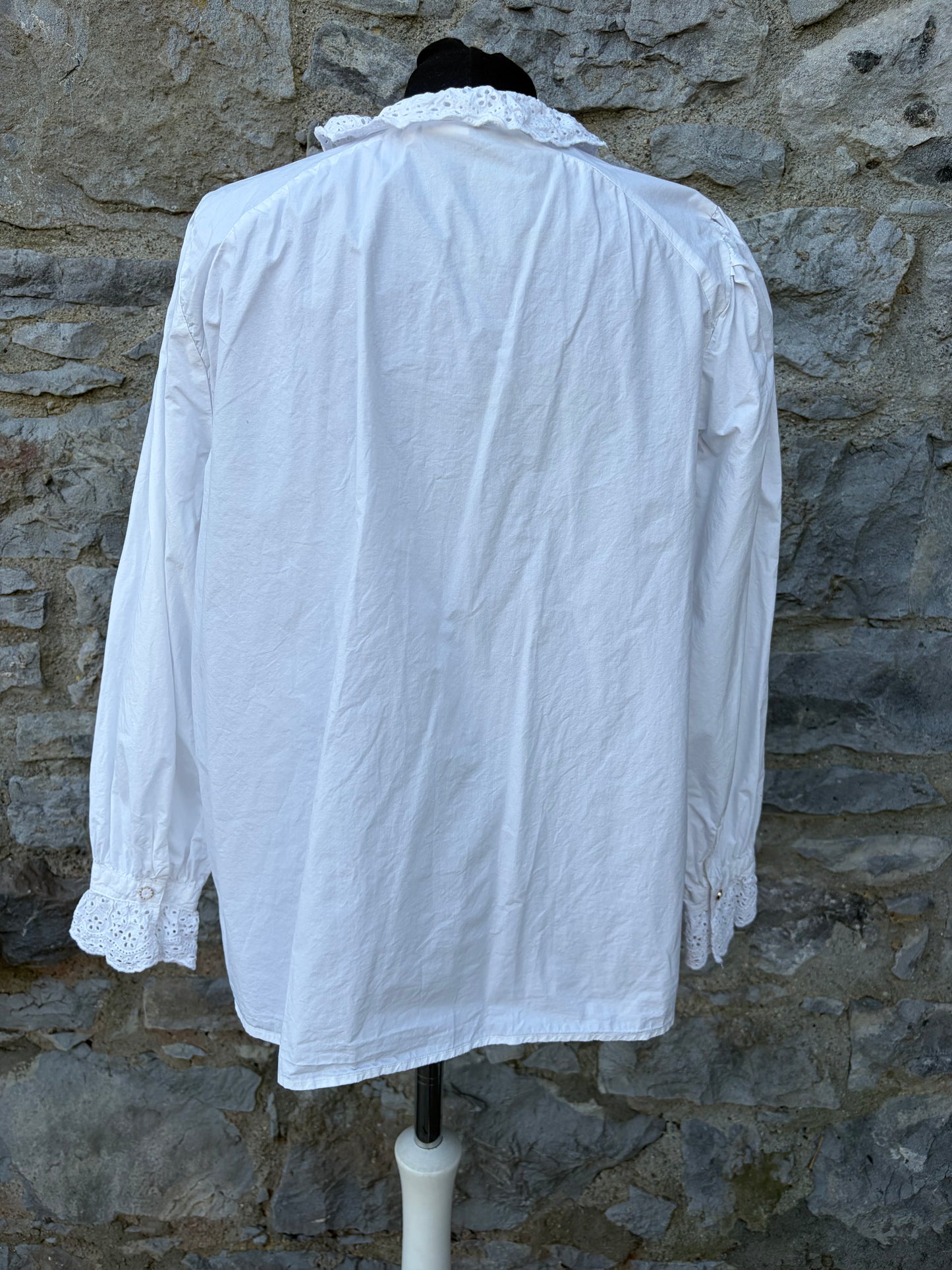 90s white folk shirt uk 12