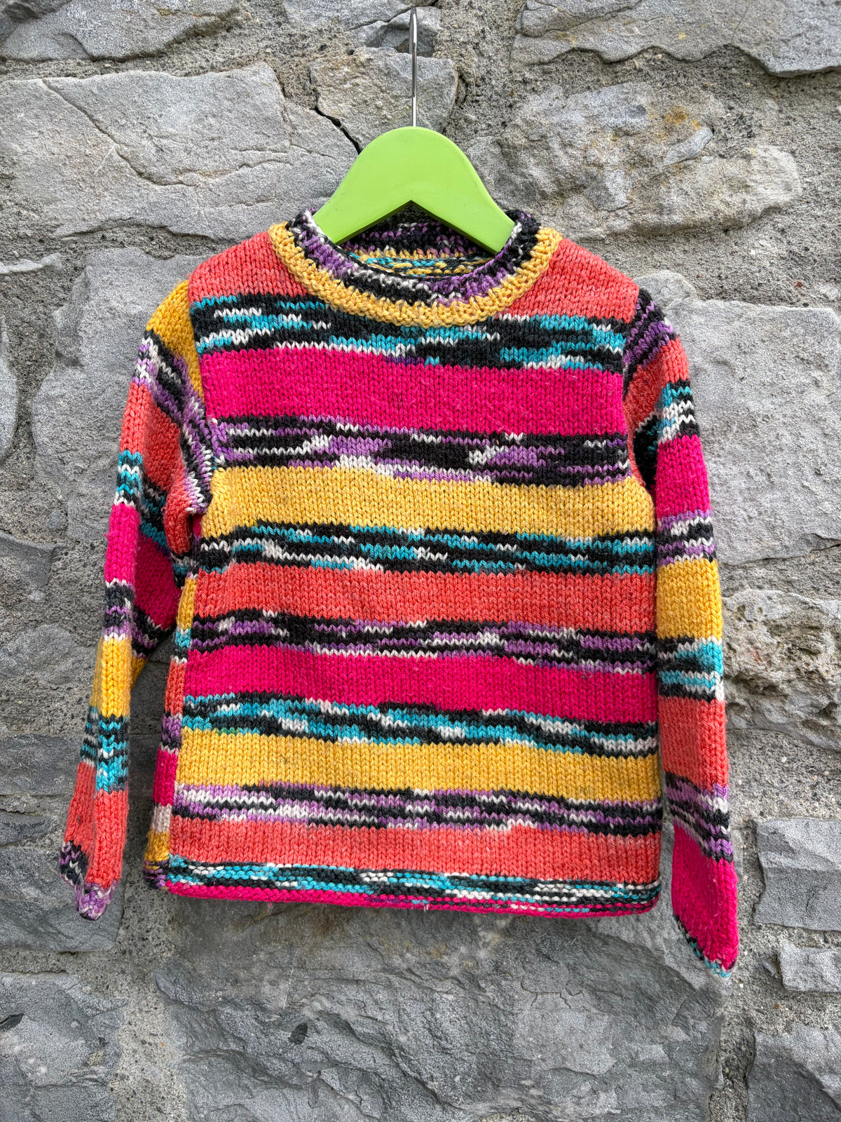 Red melange stripy jumper 3-4y (98-104cm)