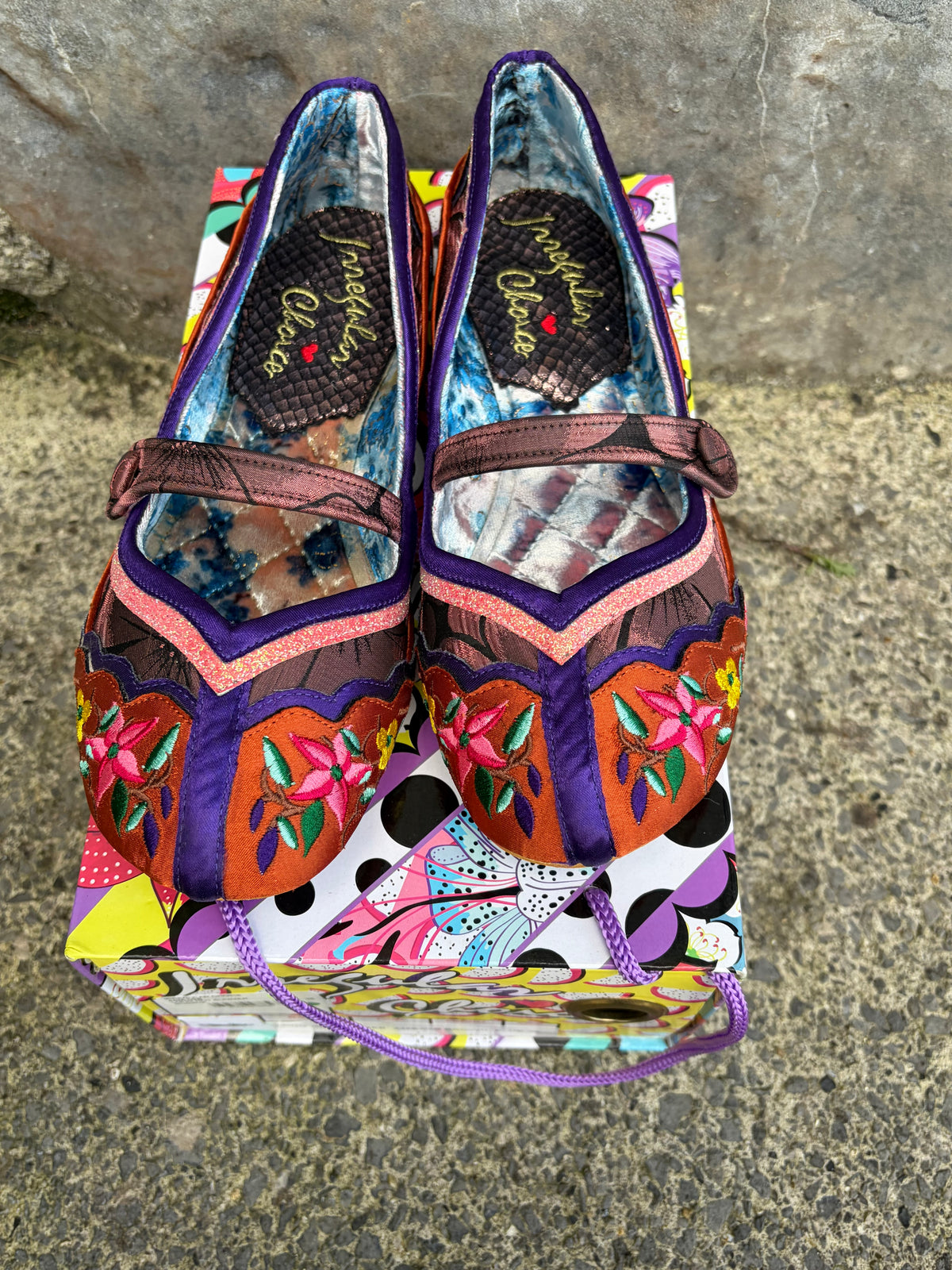 Embroidered floral flat Mary Jane shoes uk 5 (eu 38)