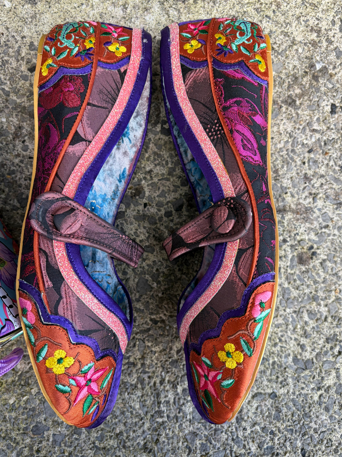 Embroidered floral flat Mary Jane shoes uk 5 (eu 38)