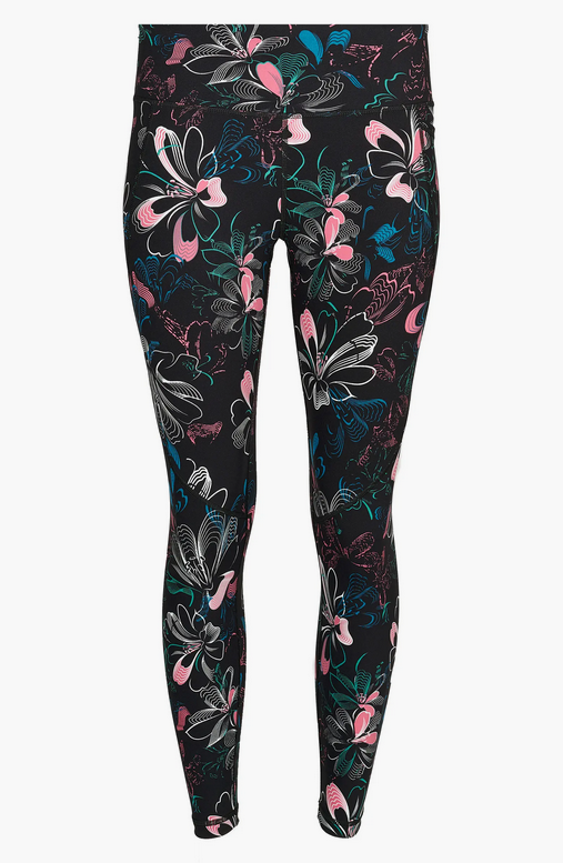 Black floral Power High-rise Leggings uk 6-8