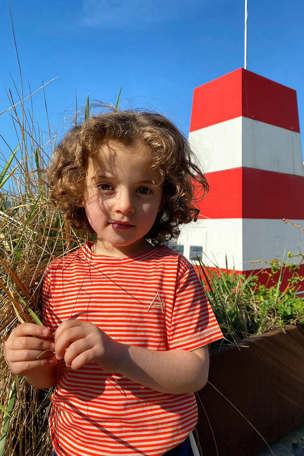 The Bell T-shirt, Small Orange Striped   5y (110cm)