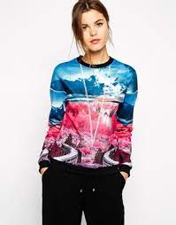 Blue&pink road to nowhere sweatshirt uk 8-10