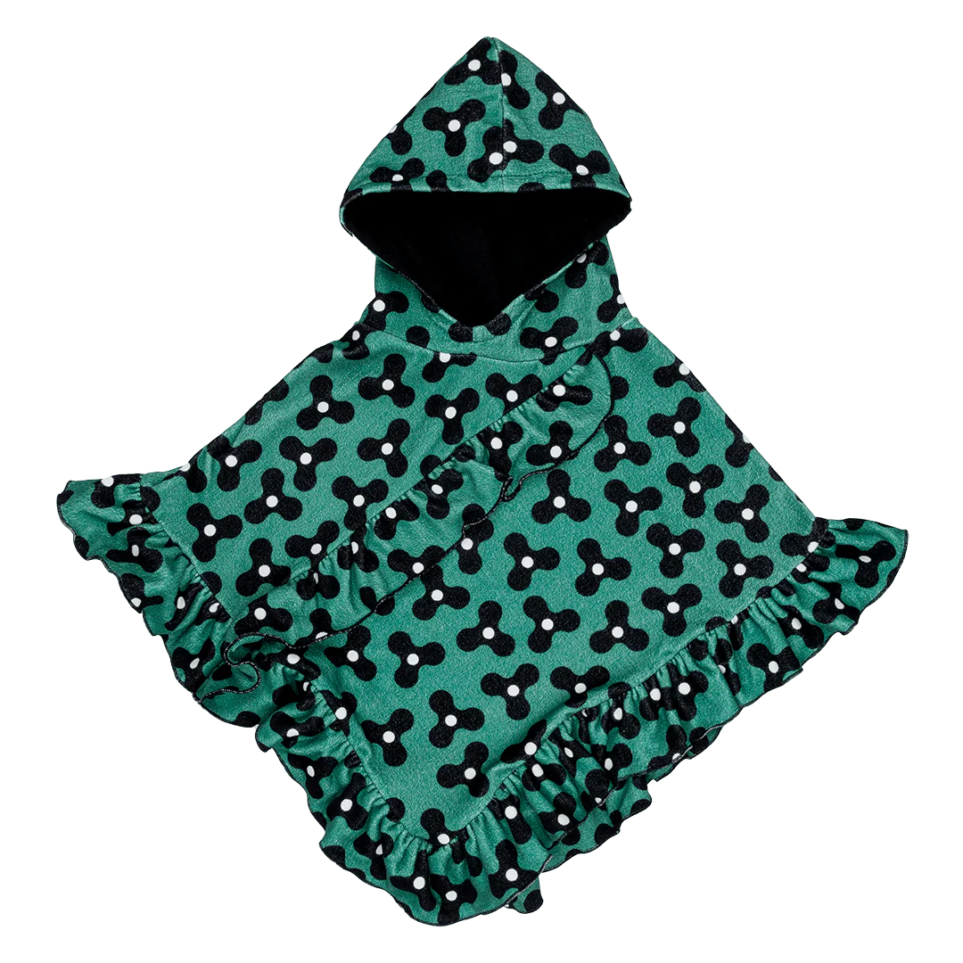 Spinning Windmills Green velour cape  7-9y (122-134cm)