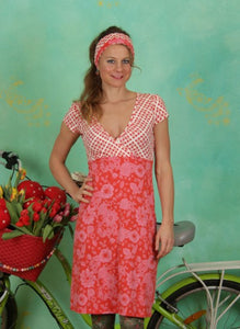 Check&flowers red dress uk 8